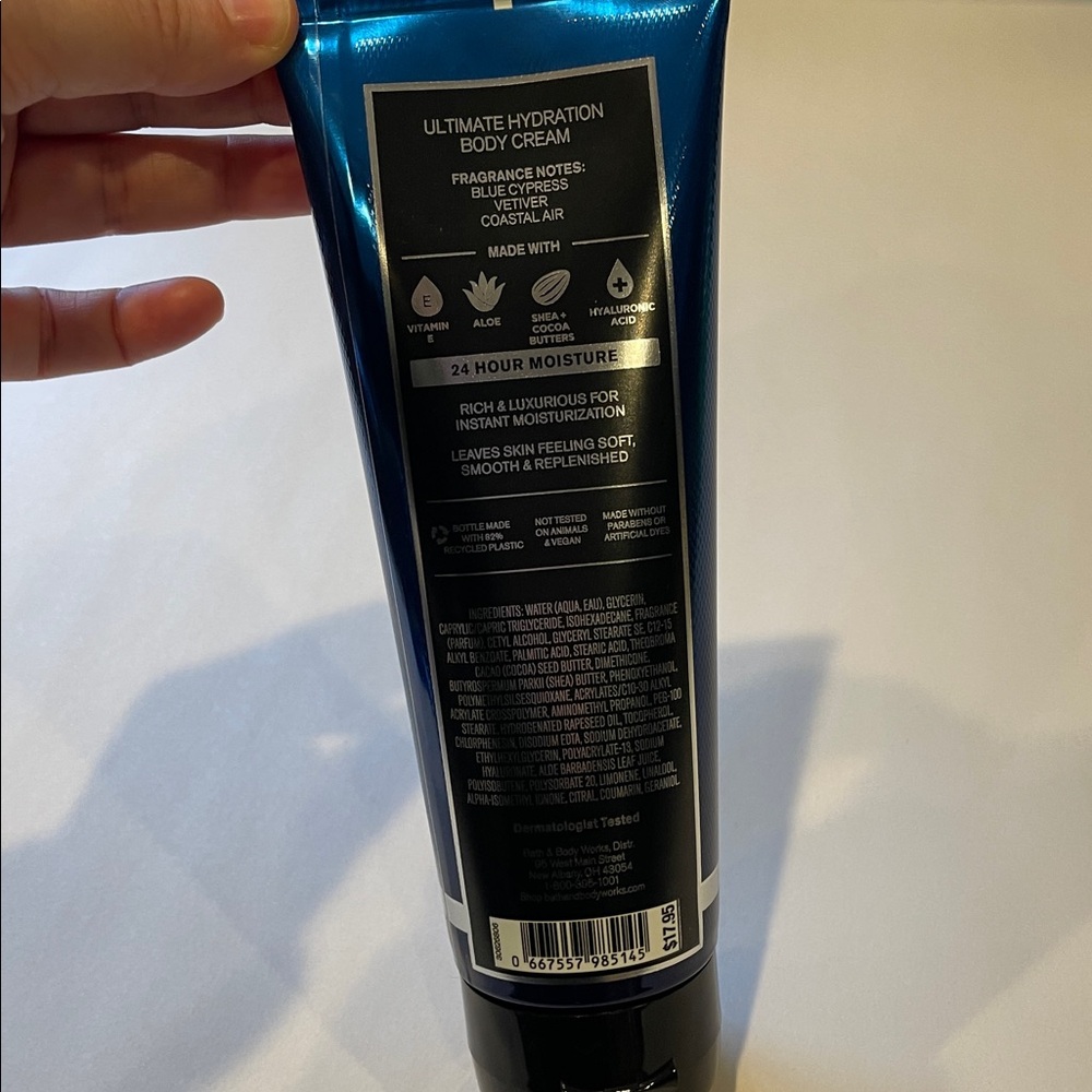 Bath & Body Works Ocean Men’s Ultimate Hydration Body Cream 8 oz – Shea Butter - Picture 3 of 3